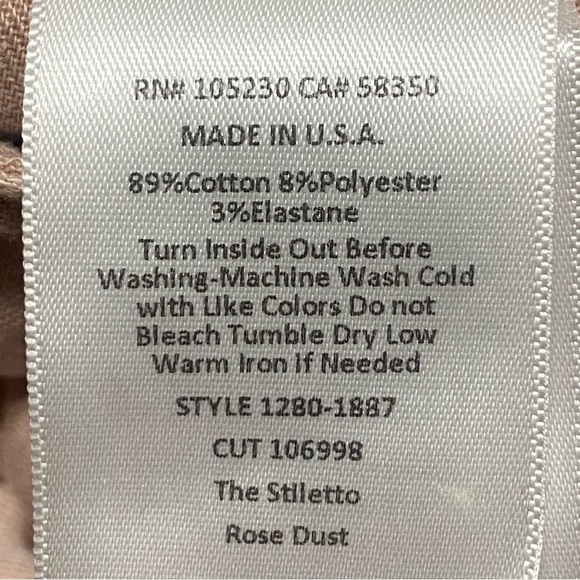 Current Elliott The Stiletto Skinny Jeans Rose Dust Pink Denim Size 30 - Picture 4 of 5